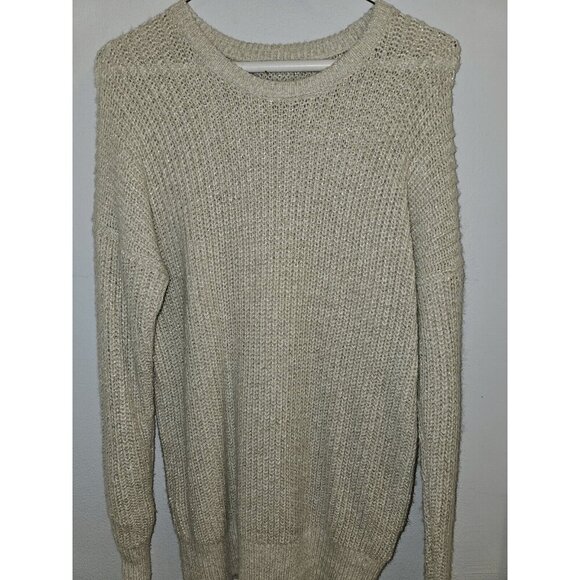 abercrombie & fitch ivory cream glitter shimmer sweater size xs/s - euc - Picture 5 of 12